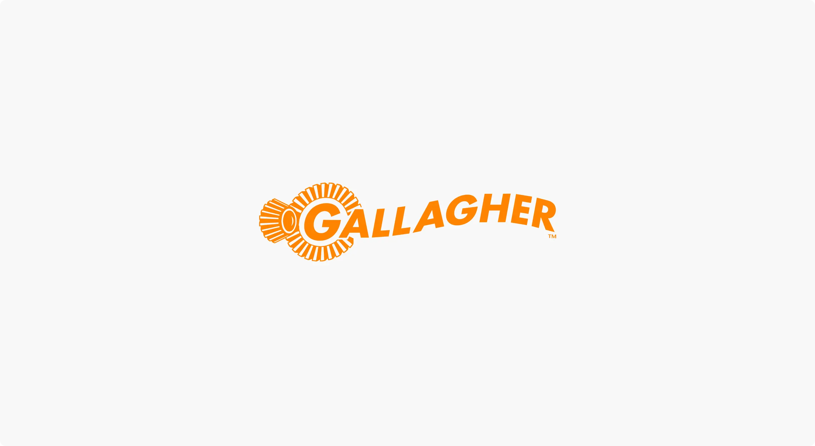 an orange logo for gallagher on a white background
