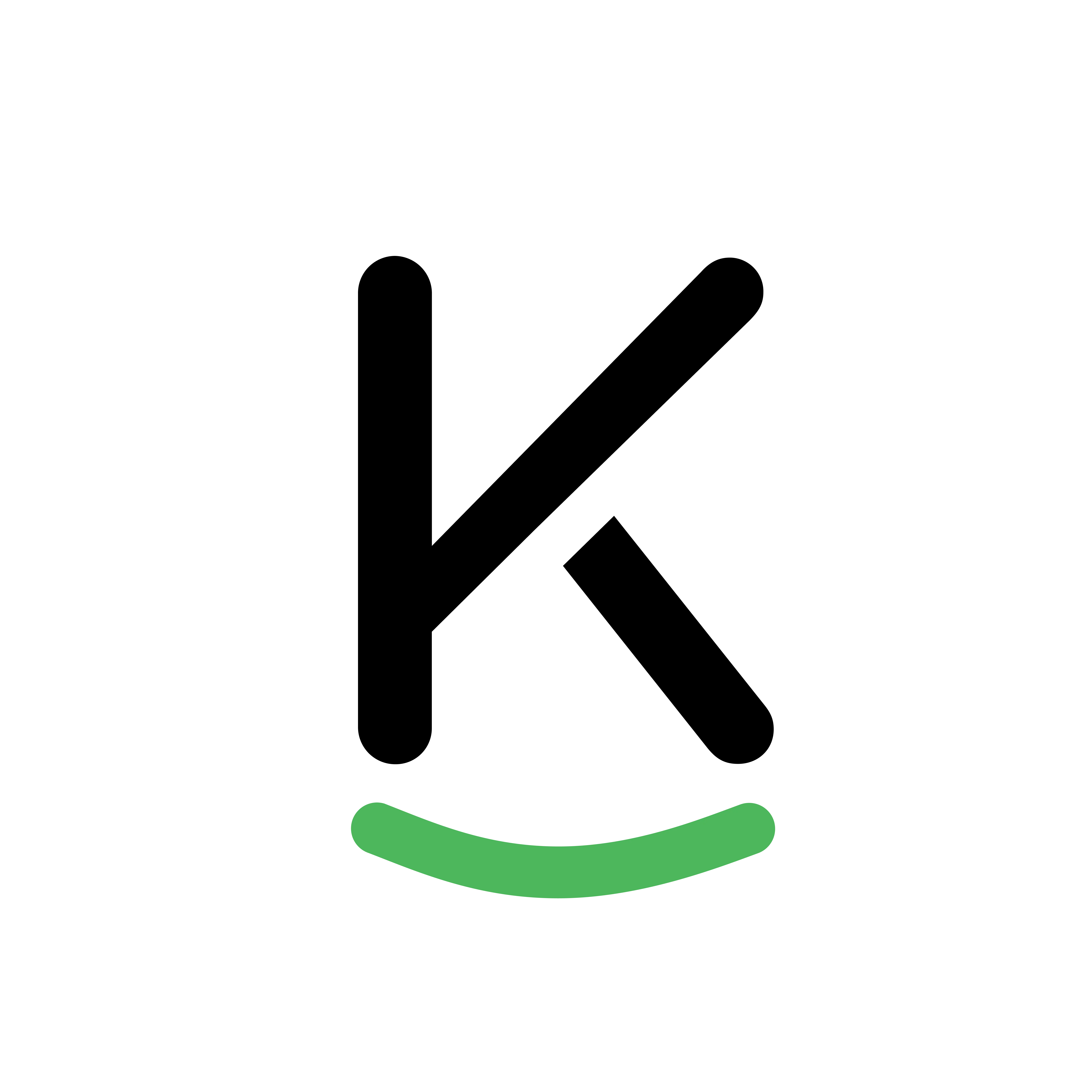 a green smiley face is on a black background .